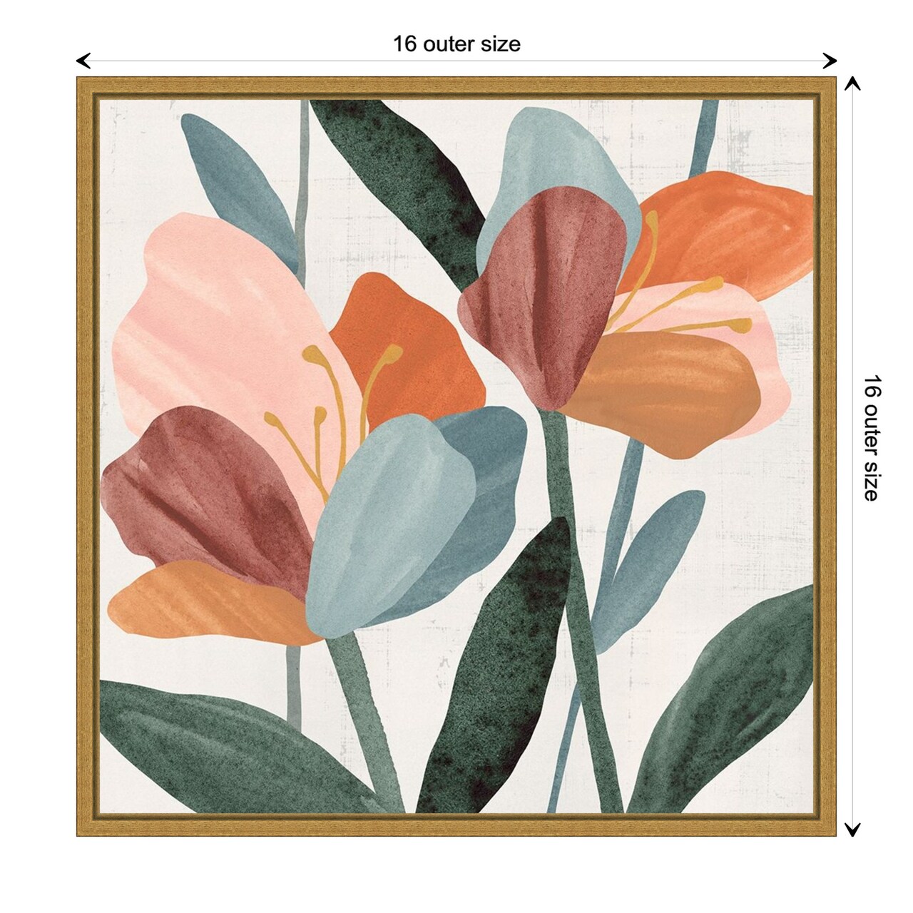 Azalea Flowers Joining II by Annie Warren Canvas Wall Art Print Framed